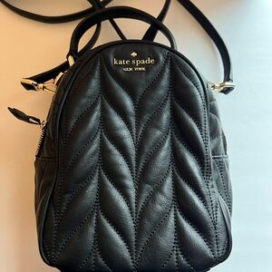 EUC Kate Spade Black Quilted Backpack